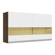 Alacena Madesa Glamy 120 cm 2 Puertas Con Vidrio Marron/Blanco