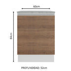 Mueble de Cocina 60 cm Con 1 Puerta Blanco/Marrón Glamy Madesa