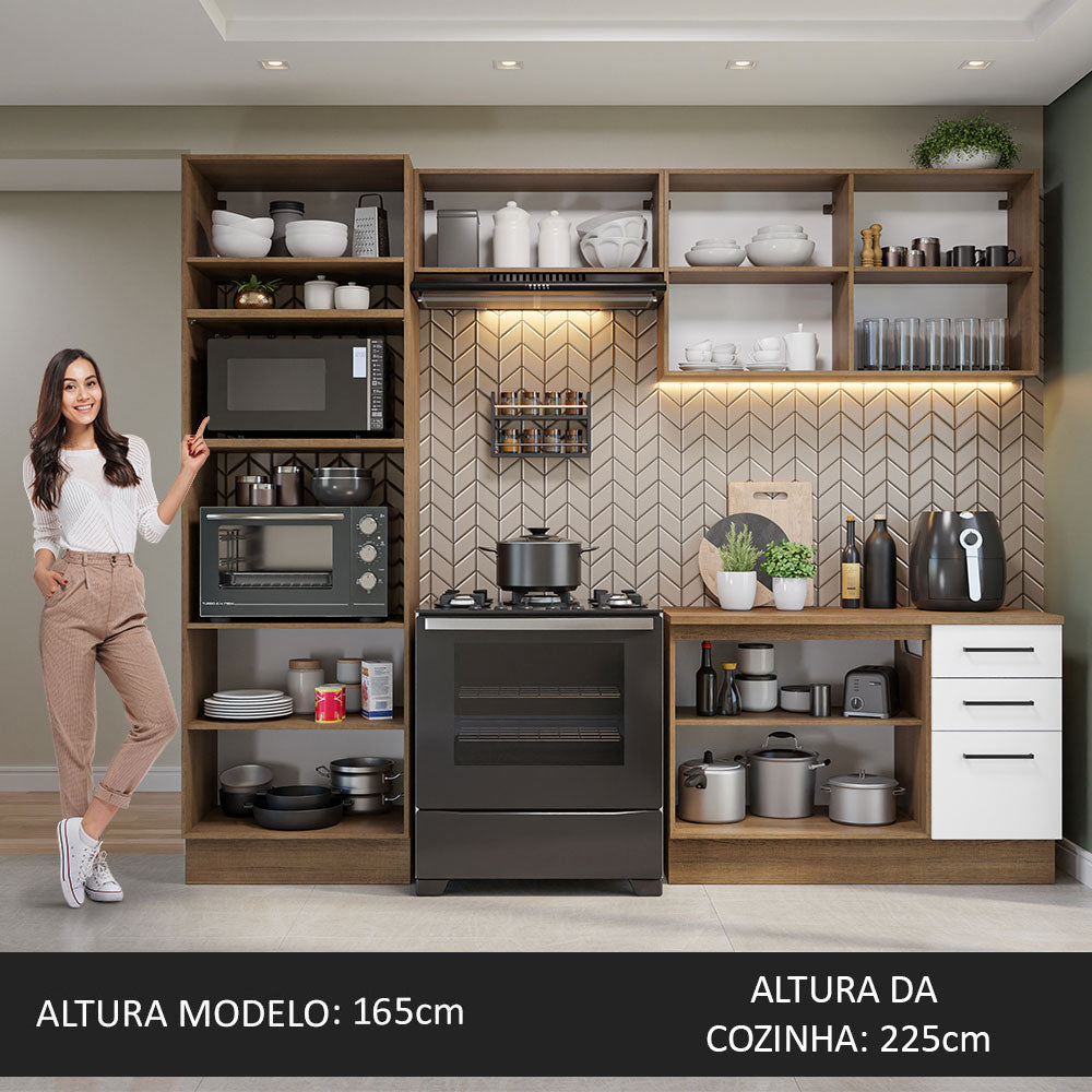 Cocina Integral 270cm Marrón/Blanco Agata 07