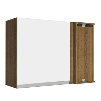 Gabinete Superior Esquinero 94 cm 1 Puerta Marrón/Blanco Glamy Madesa