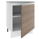 Mueble de Cocina 60 cm Con 1 Puerta Blanco/Marrón Glamy Madesa