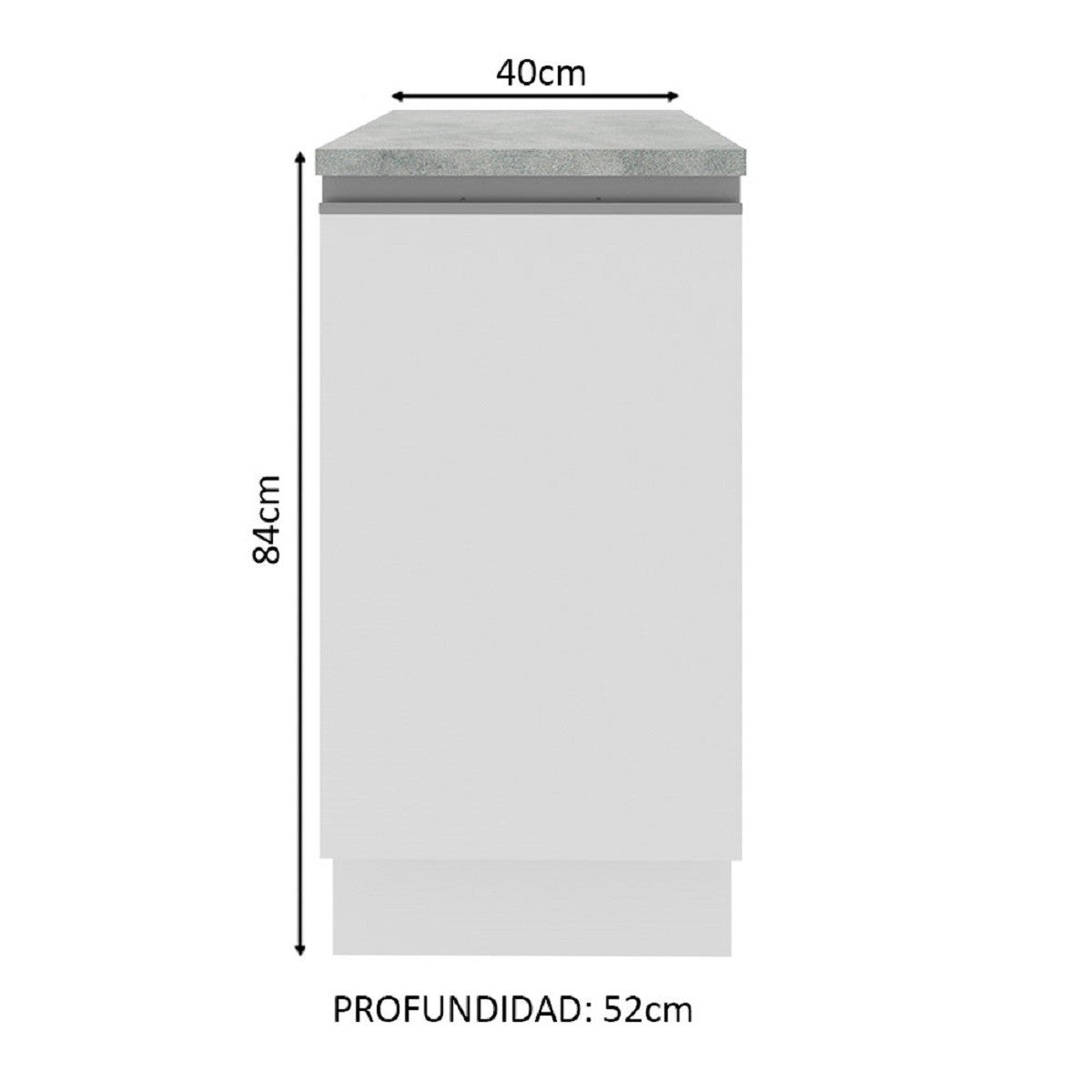 Mueble de Cocina Madesa Glamy 40 cm 1 Puerta Blanco