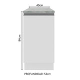 Mueble de Cocina Madesa Glamy 40 cm 1 Puerta Blanco