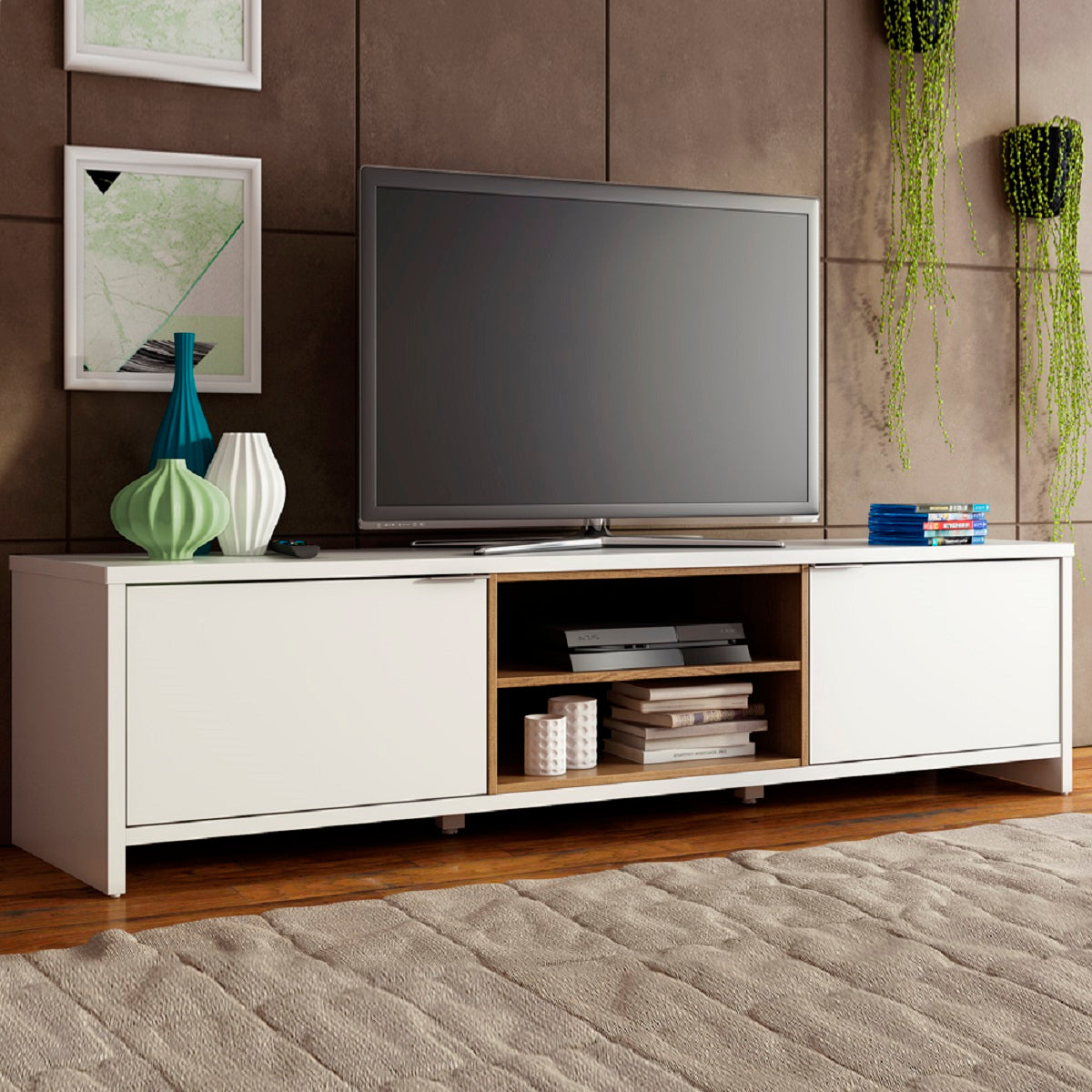 Mueble para TV Madesa Metz Hasta 75 Pulgadas Blanco