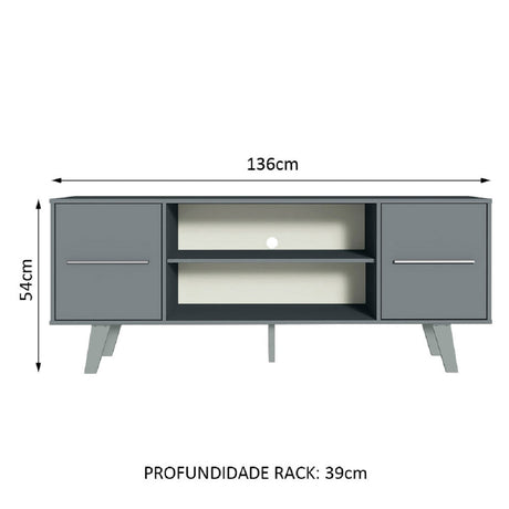 Mueble para TV Madesa Copenhaguen 55 Pulgadas Gris