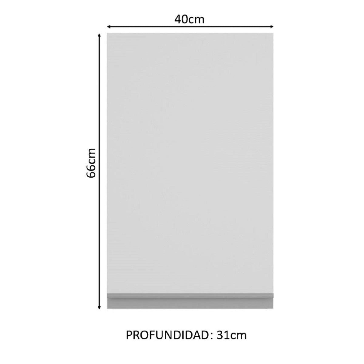 Alacena 40 cm 1 Puerta 2 Compartimentos Blanco Glamy Madesa