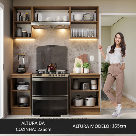 Cocina Compacta 180cm Marrón/Blanco Glamy Madesa 12