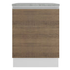 Mueble de Cocina 60 cm Con 1 Puerta Blanco/Marrón Glamy Madesa