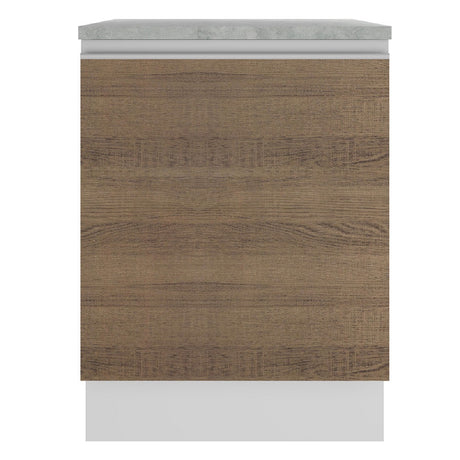 Mueble de Cocina 60 cm Con 1 Puerta Blanco/Marrón Glamy Madesa