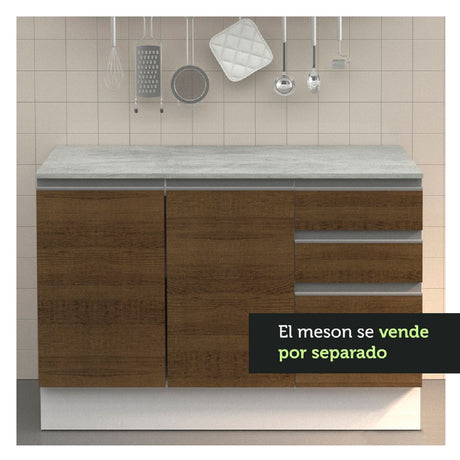 Mesón para Mueble de Cocina 120 cm Madesa Gris