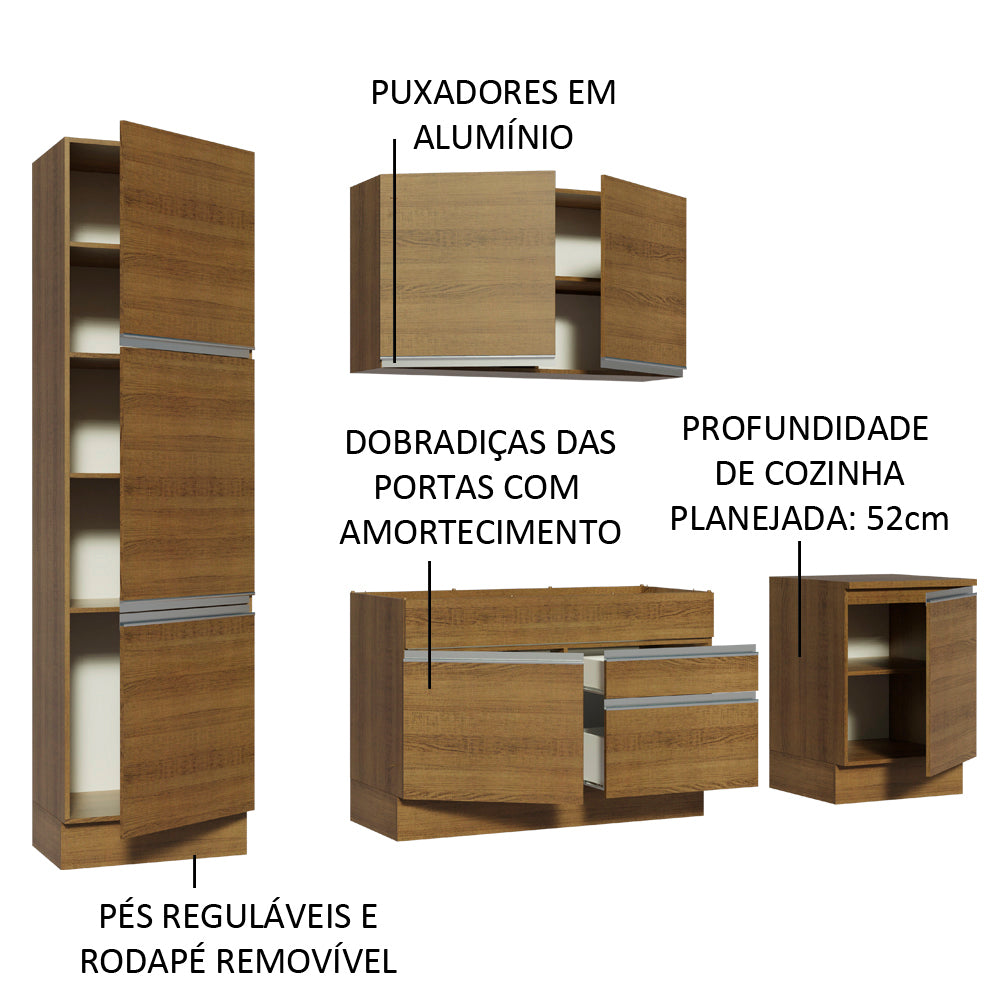 Cocina Integral 240cm Marrón Glamy Madesa 01