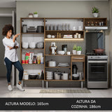 Cocina Compacta 229cm Marrón/Gris Emilly Top