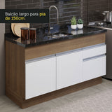 Cocina Compacta 150cm Marrón/Blanco Glamy Madesa 02