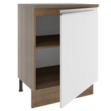 Mueble de Cocina Madesa Glamy 60 cm 1 Puerta Marrón/Blanco