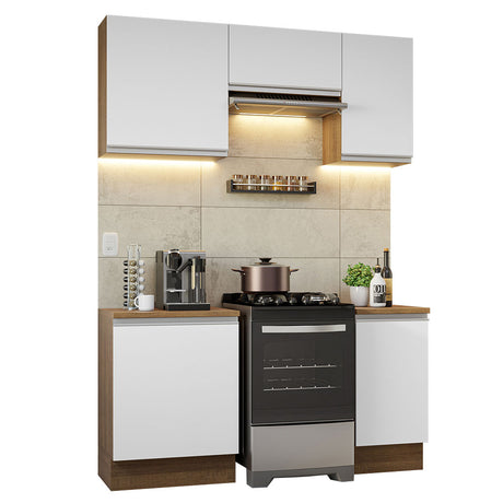 Cocina Compacta 160cm Marrón/Blanco Glamy Madesa 07