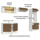 Cocina Integral 260cm Madesa Blanco/Marrón Diamante 02