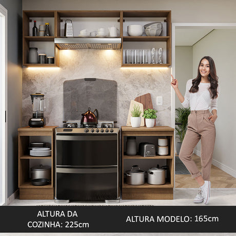 Cocina Compacta 180cm Marrón Glamy Madesa 12