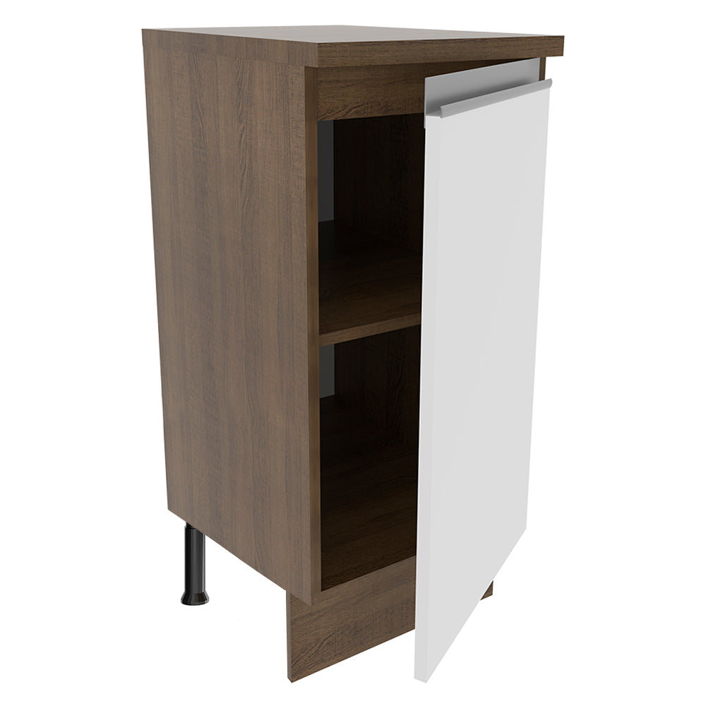 Mueble de Cocina Madesa Glamy 35 cm 1 Puerta Marrón/Blanco