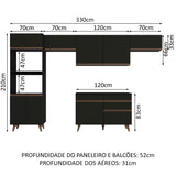 Cocina Integral 330 cm Negro Reims 01