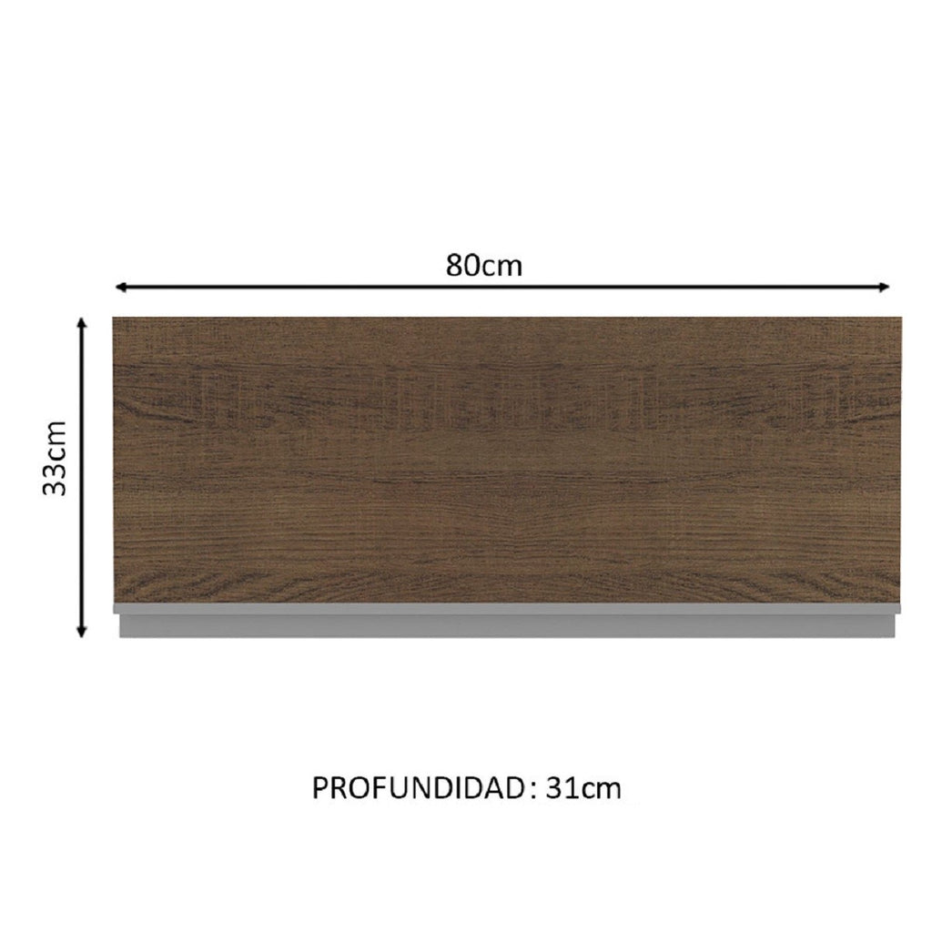 Alacena Madesa Glamy 80 cm 1 Puerta Basculante Blanco/Marrón