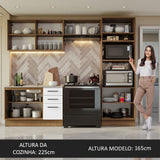 Cocina Integral 270cm Marrón/Blanco Agata 08