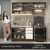 Cocina Compacta 200cm Marrón/Blanco Glamy Madesa 08