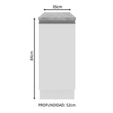 Mueble de Cocina Madesa Glamy 35 cm 1 Puerta Blanco