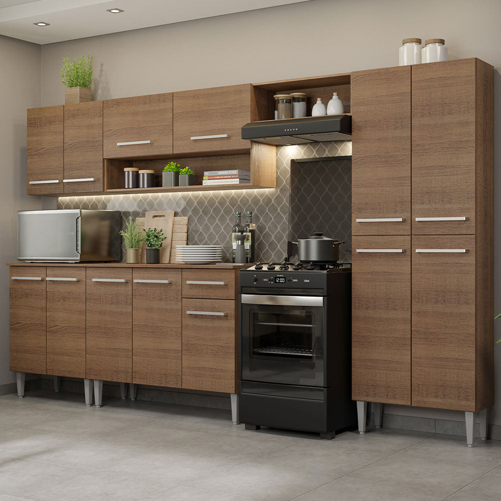 Cocina Integral 293cm Marrón Emilly Madesa 01