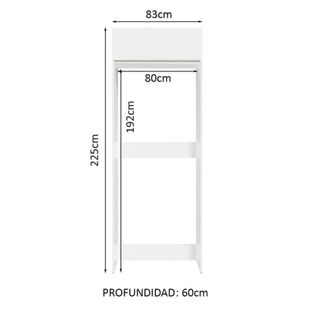 Mueble de Cocina Puerta-Refrigerador Madesa Glamy 1 Puerta Basculante Blanco