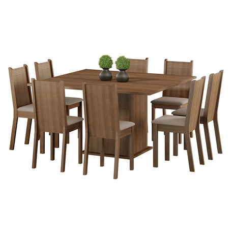 Juego de Comedor Madesa Clarice Mesa Tapa Madera con 8 Sillas