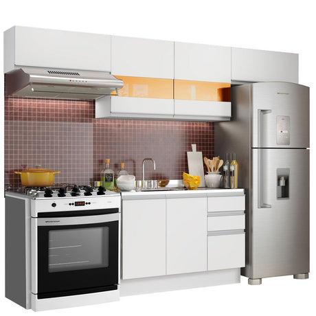 Cocina Integral 280cm Blanco Glamy Madesa 01