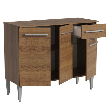 Mueble Mostrador Madesa Emilly 3 Puertas y 1 Cajón Marrón