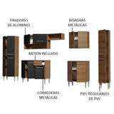 Cocina Integral 325cm Marrón/Negro Emilly Joy 01