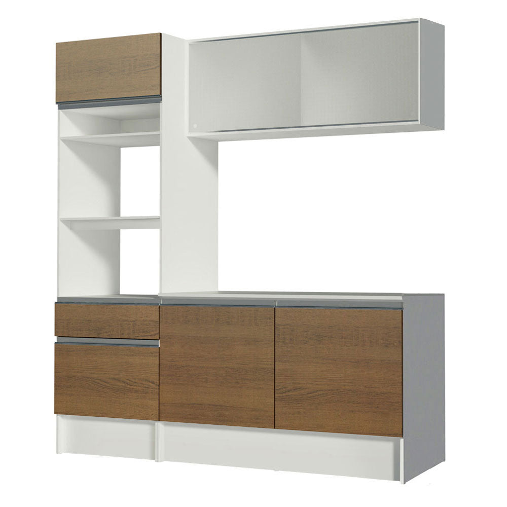 Mueble de Cocina Compacto 180cm Blanco/Marrón Topazio Madesa 86