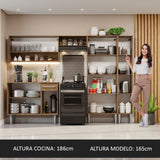 Cocina Integral 261cm Emilly Marrón Madesa 02