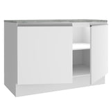 Mueble de Cocina para Fregadero Madesa Glamy 120 cm 2 Puertas (con Tablero) Blanco