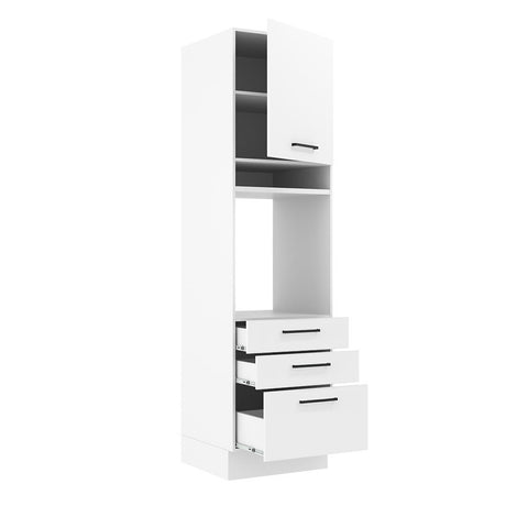 Mueble de Cocina para Horno 60 cm 1 Puerta y 3 Cajones Blanco Agata Madesa