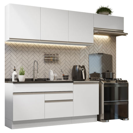 Cocina Integral 260cm Blanco Glamy Madesa 03