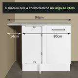 Mueble de Cocina Esquinero 1 Puerta Blanco Agata Madesa