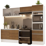 Cocina Integral Madesa 260cm Blanco/Marrón Topazio 01