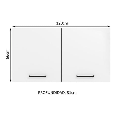 Alacena 120 cm 2 Puertas Blanco Agata Madesa