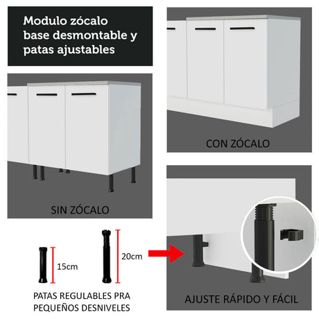 Mueble de Cocina  70 cm 2 Puertas Blanco Agata Madesa