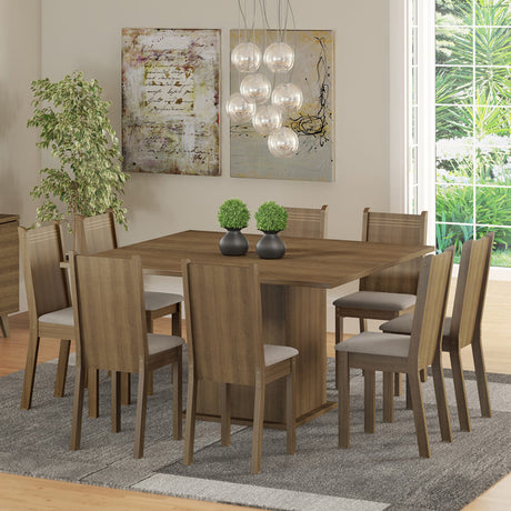 Juego de Comedor Madesa Clarice Mesa Tapa Madera con 8 Sillas