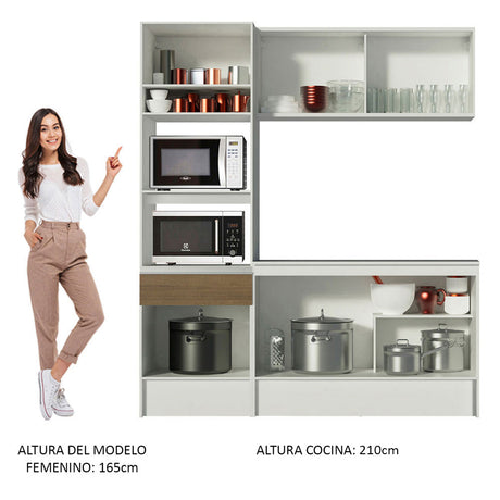 Mueble de Cocina Compacto 180cm Blanco/Marrón Diamante Madesa 86