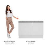 Mueble de Cocina para Fregadero Madesa Glamy 120 cm 2 Puertas (con Tablero) Blanco