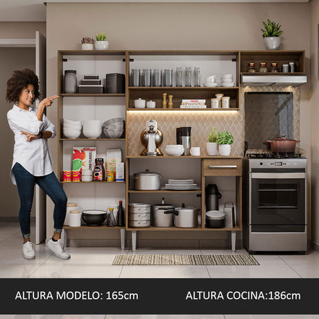 Mueble de Cocina Compacto Emilly Top Madesa Marrón/Blanco