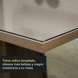 Juego de Comedor Mesa con Tablero de Vidrio 4 Sillas Marrón/Crema/Imperial Avril Madesa