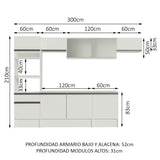 Cocina Integral 300cm Blanco Topazio Madesa 01