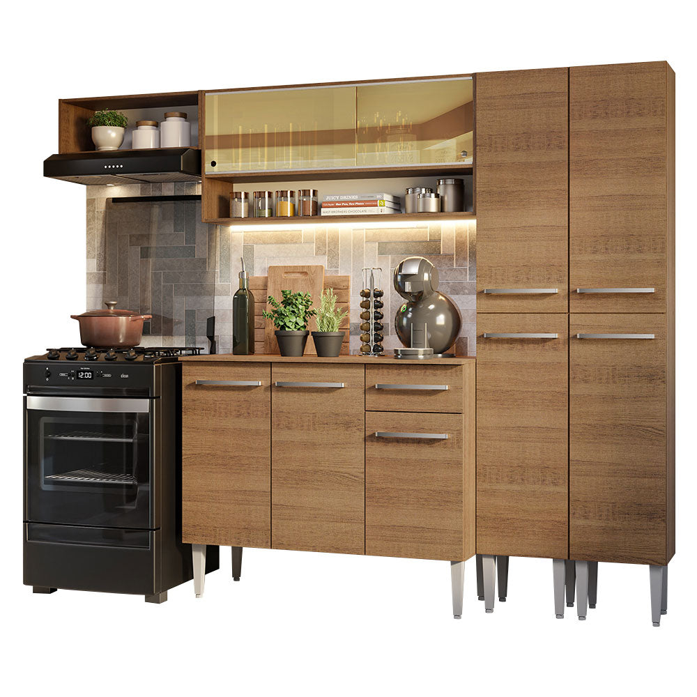 Cocina Integral 229cm Marrón Emilly Madesa 07