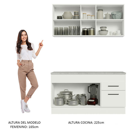 Cocina Compacta 150cm Blanco Agata Madesa 01